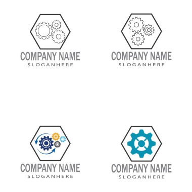 Gear Logo Şablonu vektör çizimi tasarımı