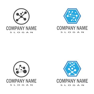 Molekül sembolü logo şablonu vektör illüstrasyon tasarımı 