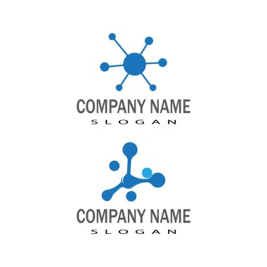 Molekül sembolü logo şablonu vektör illüstrasyon tasarımı 