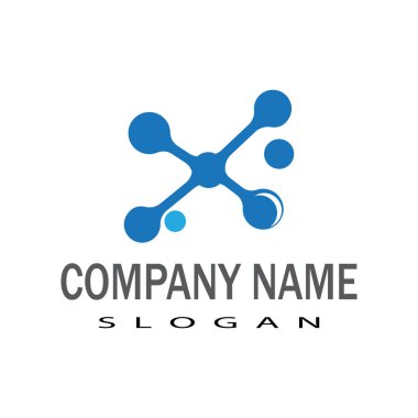Molekül sembolü logo şablonu vektör illüstrasyon tasarımı 