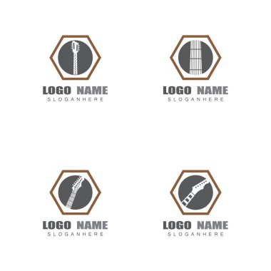 Gitar Dalgası Logo Şablonu vektör sembolü doğa