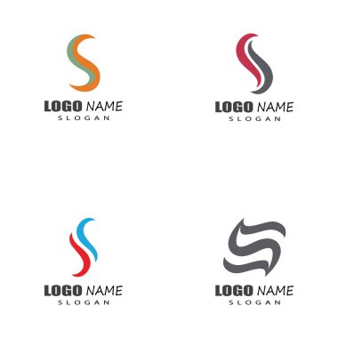S harfi logo tasarım vektörü