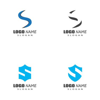 S harfi logo tasarım vektörü