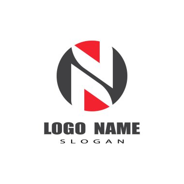 N Harfi Logo Şablonu vektör resimleme tasarımı
