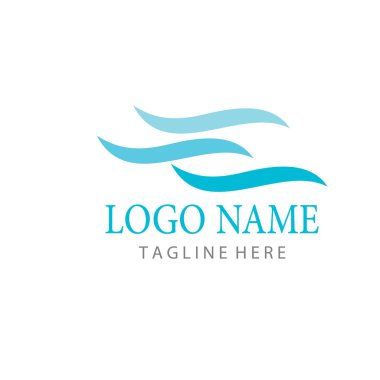 Su dalgası simgesi vektör çizim logosu