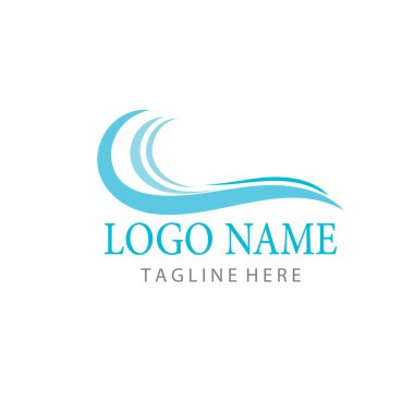 Su dalgası simgesi vektör çizim logosu