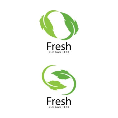 Yaprak Simgesi Vektör İllüstrasyon Tasarım Logosu şablonu