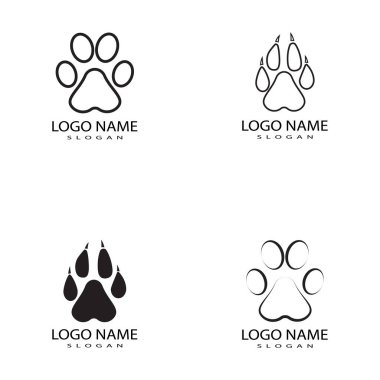 Köpek patisi vektör ayak izi simgesi logo grafik illüstrasyonuName
