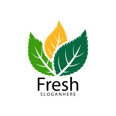 Yaprak Simgesi Vektör İllüstrasyon Tasarım Logosu şablonu