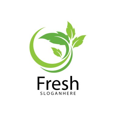 Yaprak Simgesi Vektör İllüstrasyon Tasarım Logosu şablonu