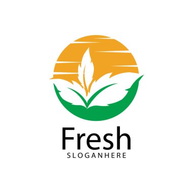 Yaprak Simgesi Vektör İllüstrasyon Tasarım Logosu şablonu