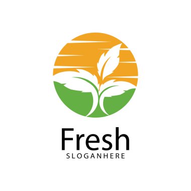 Yaprak Simgesi Vektör İllüstrasyon Tasarım Logosu şablonu