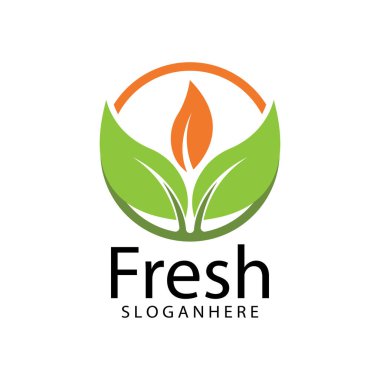 Yaprak Simgesi Vektör İllüstrasyon Tasarım Logosu şablonu