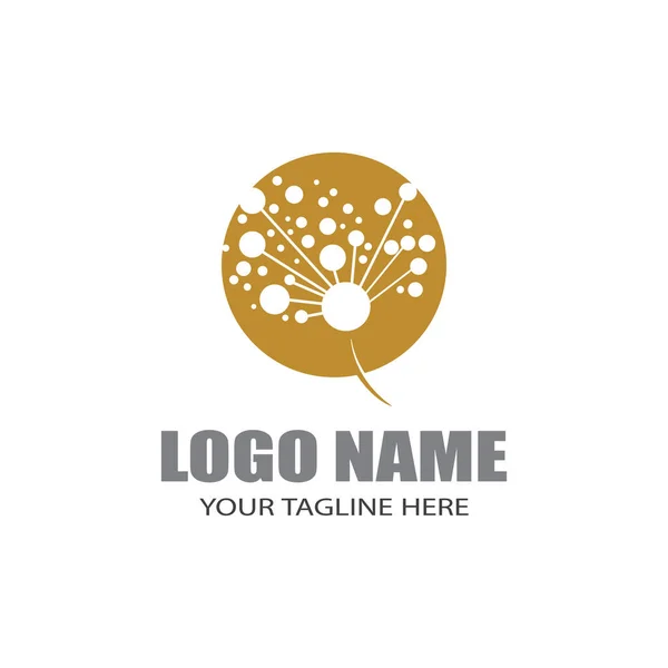 Дизайн Векторного Логотипа Цветочного Одуванчика — стоковый вектор
