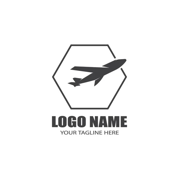 Дизайн Логотипа Векторной Иллюстрации Самолета — стоковый вектор