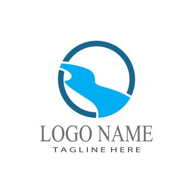 Nehir vektörü ikonu çizim logosu tasarımı