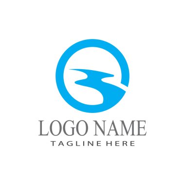 Nehir vektörü ikonu çizim logosu tasarımı
