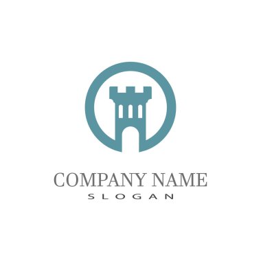 Castle Logo Şablonu vektör simgesi tasarımı