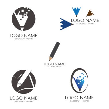Kalem Logosu Şablonu vektör tasarımı