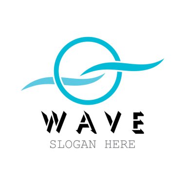 Su dalgası simgesi vektör çizim logosu