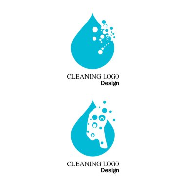 Temiz servis logo vektör şablonu temizleniyor