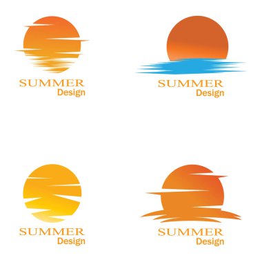 Güneş Vektörü illüstrasyon Simgesi Logo Şablonu tasarımı
