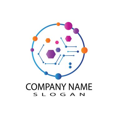 Molekül sembolü logo şablonu vektör illüstrasyon tasarımı 