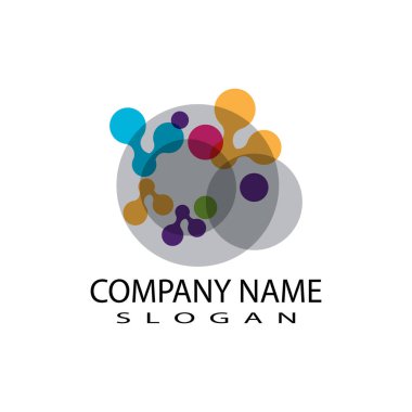 Molekül sembolü logo şablonu vektör illüstrasyon tasarımı 