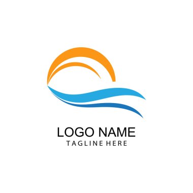 Güneş Vektörü illüstrasyon Simgesi Logo Şablonu tasarımı