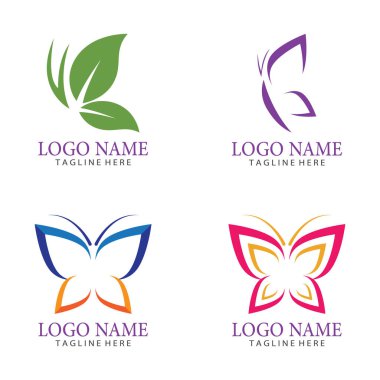Beauty Butterfly logo Vector icon design