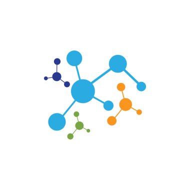 Molekül sembolü logo şablonu vektör illüstrasyon tasarımı 
