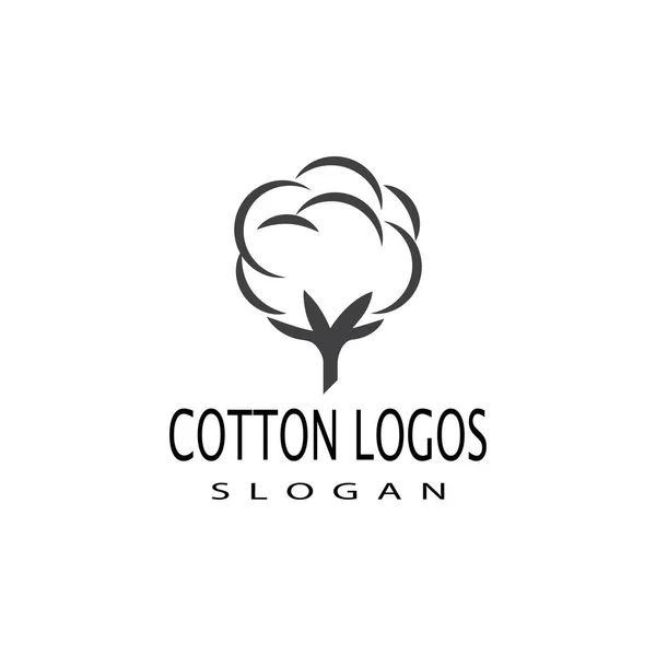 Cotton Logo Template Vector Symbol Nature — Stock Vector