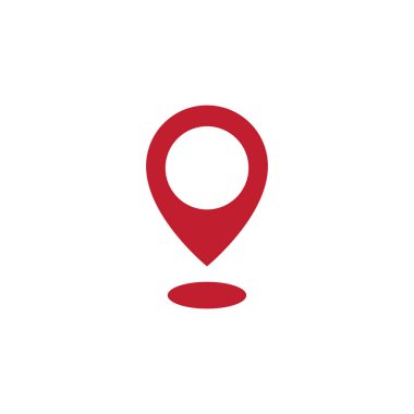 Konum noktası işareti ve sembol logo vektör şablonu