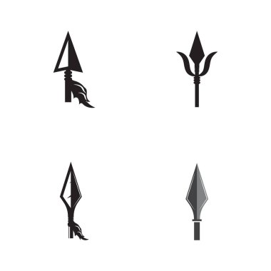 Klasik Rustik Hippi Ok Başlı Mızrak Avlama Logosu Tasarımı