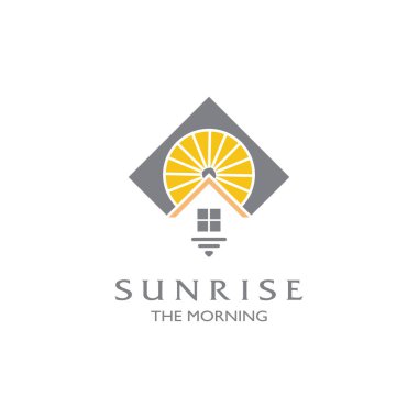 Yaz sahil adası, kuşlu deniz okyanusu ve yaz güneşinin logosu ilham kaynağı.