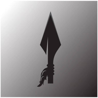 Klasik Rustik Hippi Ok Başlı Mızrak Avlama Logosu Tasarımı