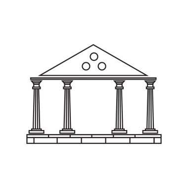 Antik Sütun Yunan Roma 'sında Atina Tarihi Binası logosu tasarlandı