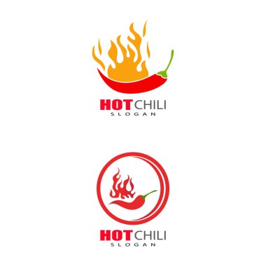 Kırmızı sıcak doğal biber ikonu Şablon Vektör Resimlendirmesi