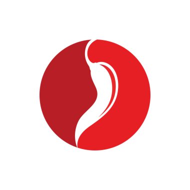 Kırmızı sıcak doğal biber ikonu Şablon Vektör Resimlendirmesi