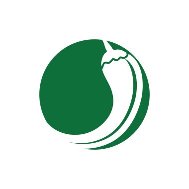 Kırmızı sıcak doğal biber ikonu Şablon Vektör Resimlendirmesi