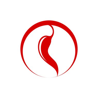 Kırmızı sıcak doğal biber ikonu Şablon Vektör Resimlendirmesi