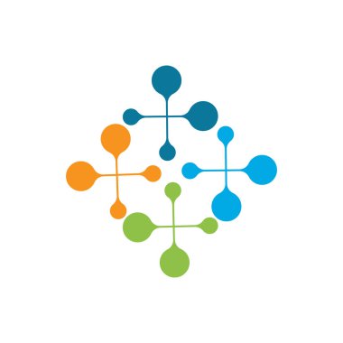 Molekül sembolü logo şablonu vektör illüstrasyon tasarımı 