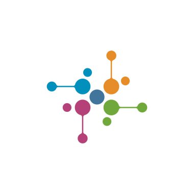 Molekül sembolü logo şablonu vektör illüstrasyon tasarımı 