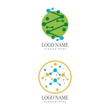 Molekül sembolü logo şablonu vektör illüstrasyon tasarımı 