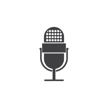 Eğlence Komedyeni veya Sing Logo tasarımı için Podcast Radyo Yayını için Mikrofon Mic Simgesi