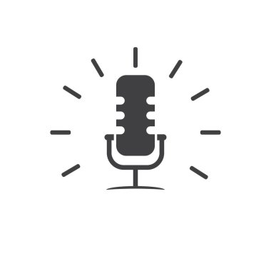 Eğlence Komedyeni veya Sing Logo tasarımı için Podcast Radyo Yayını için Mikrofon Mic Simgesi
