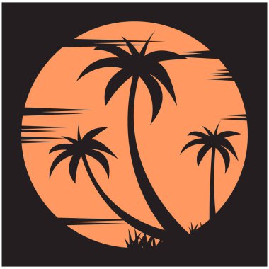 Yaz sahil adası, kuşlu deniz okyanusu ve yaz güneşinin logosu ilham kaynağı.