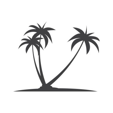 Palmiye ağacı logo şablonu vektör çizimi