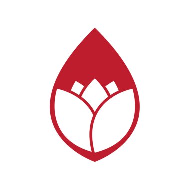 Güzellik Vektörü Nilüfer çiçekleri logo şablonu tasarımı simgesi