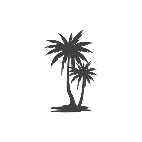 Palm Tree Beach Silhouette Para Hotel Restaurante Férias Férias Viagem — Vetor de Stock